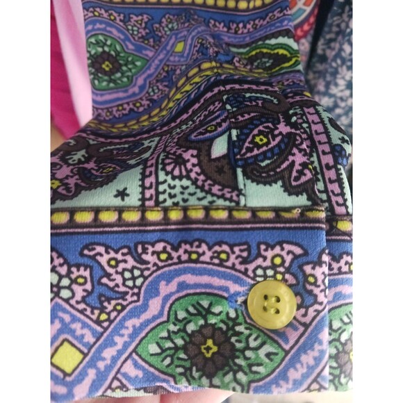 Hale Bob Dress Blue Multicolor XXS Long Sleeve Knee Length Resort Wear Florida - Picture 5 of 5